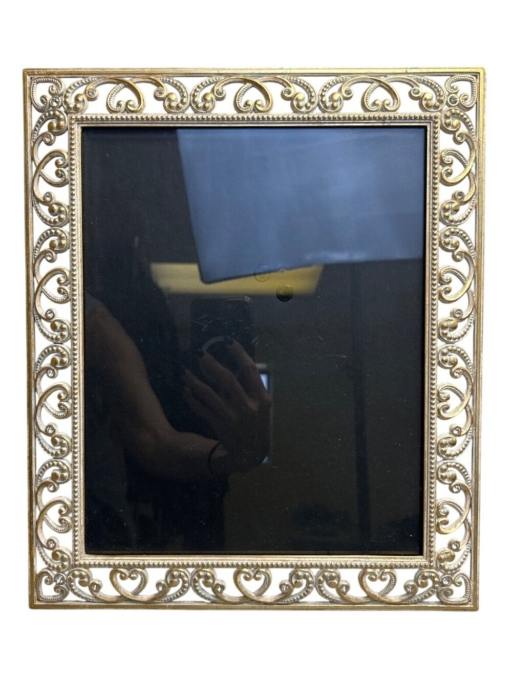 Gold Tone Scroll Filigree Picture Frame 8x10 Hollywood Regency Style Ornate